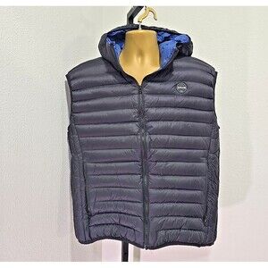 Schott NYC Performance Down Puffer Vest Hooded Mens Sz 3X Big Tall Black Thermal